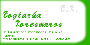boglarka korcsmaros business card